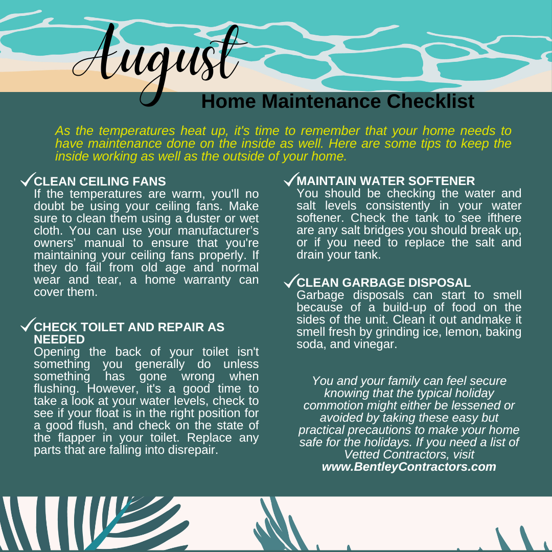 August 2025 Home Maintenance Checklist